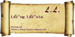 Láng Lívia névjegykártya